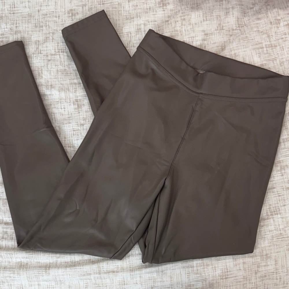 Brown Leather Leggings